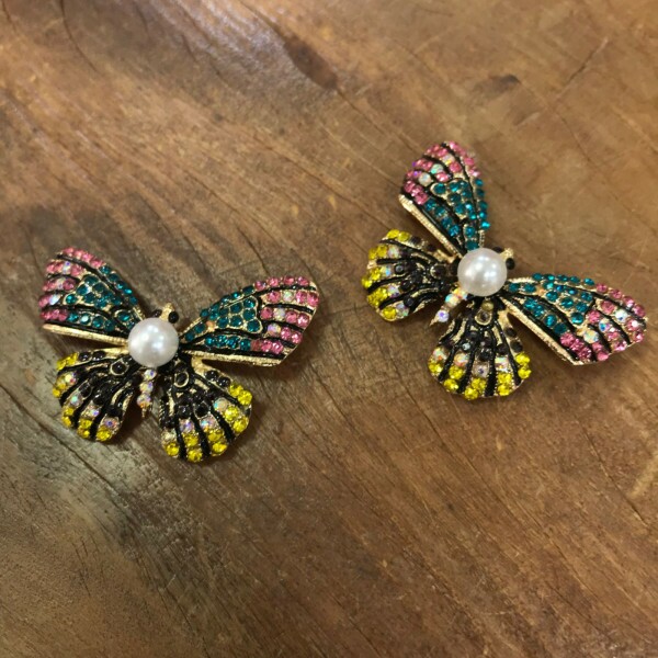 Broche de Borboleta com Strass Colors